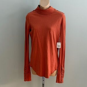 We The Free by Free People mock turtleneck, burnt orange sz XS, NWT.